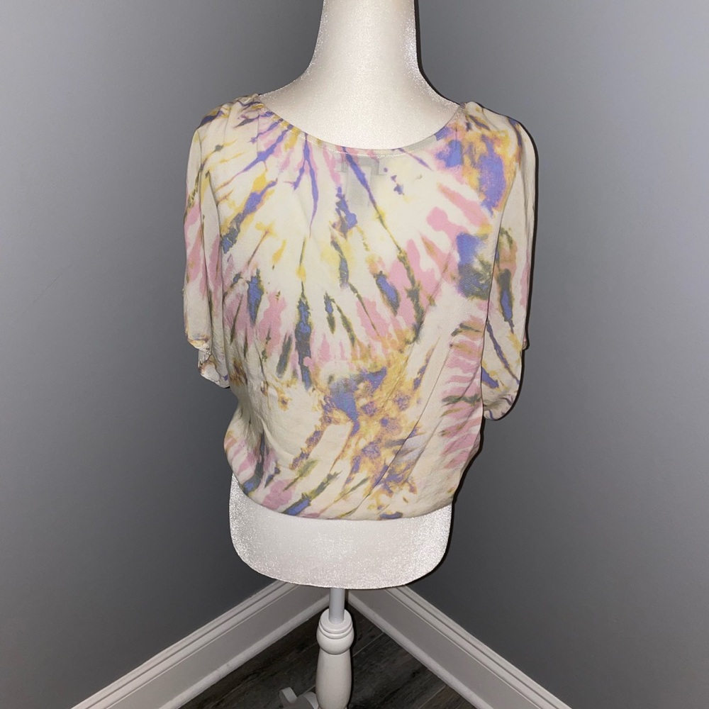 JUST POLLY tie dye cropped blouse size medium - Picture 3 of 7